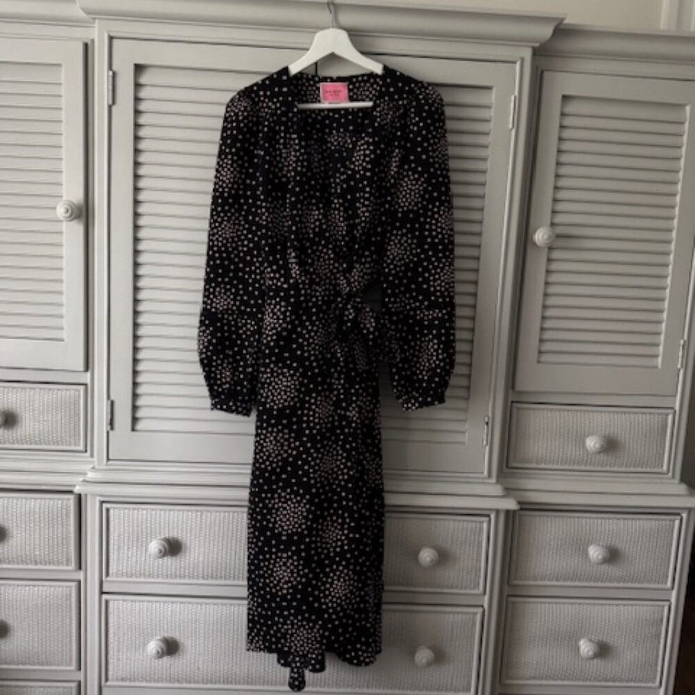 Kate Spade Black and Pink Polka Dot Dress Size 4
